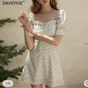 White Mini Floral Dress 
Size: Large
Brand: Shein
Condition: Unworn/New